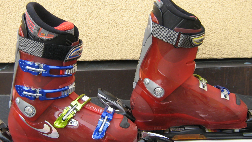 A pair of ski boots.