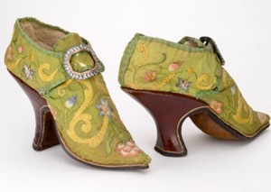 A pair of green women’s shoes