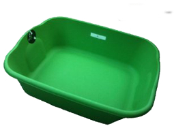 A green washbasin